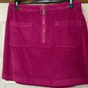 corduroy pink mini skirt. Size medium. New. Never worn